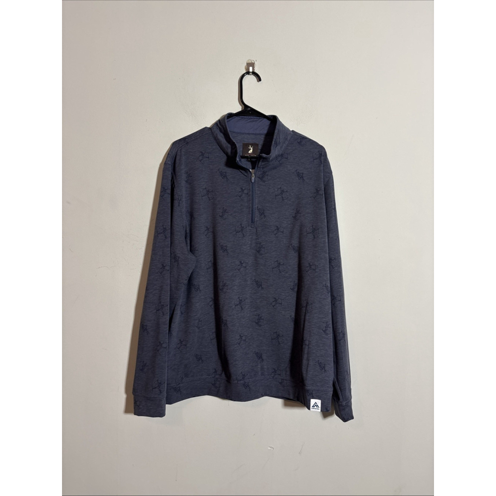 EUC MEN’S JACK + SAGE QUARTERZIP SWEATER PULLOVER SIZE XL BLUE ZIP